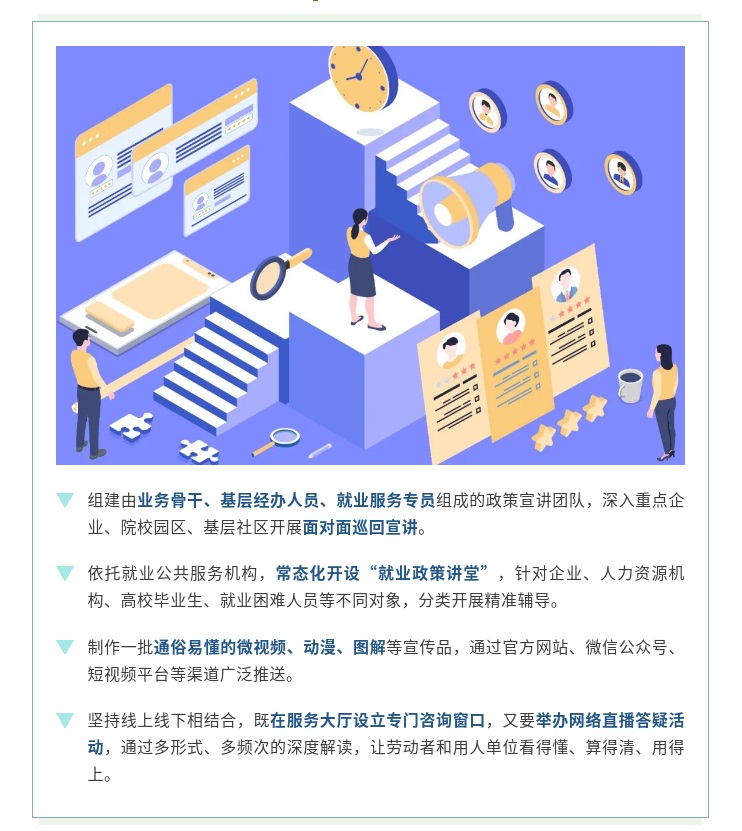 【一图看懂】送政策、优服务、促就业！就业政策宣传活动全面开展